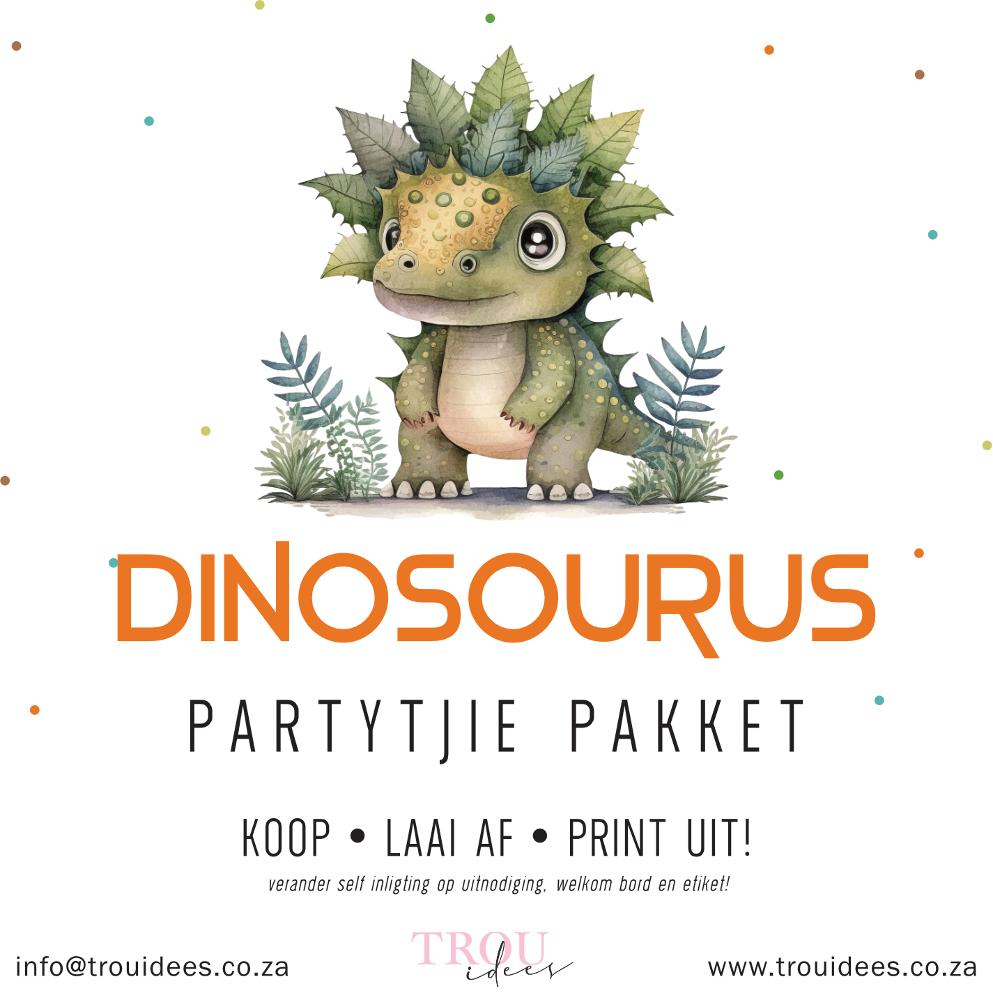 Dinosaur Children's Party Stationery